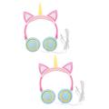 Angoily 2 Pcs Unicorn Headphones Cat Ear Cartoon Headphones Computer over Ear Headphones Led Headphones Gaming Headset Headphone Wired Girl Product Abs