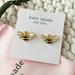 Kate Spade Jewelry | Kate Spade All Abuzz Stone Bee. Gold Black Stud Earrings. New | Color: Gold | Size: Os
