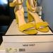 Nine West Shoes | Nine West Ankle Strap Chunky Heel Size 71/2 | Color: Yellow | Size: 7.5