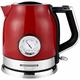 Kettles, Stainless Steel, Fast Boiling, Automatic Shut-Off and Dry Boil Protection, 1.8L Cordless Tea Kettle with Led Light, Water and Temperature Gauge/Red/18 * 25 * 23Cm elegant