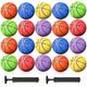 Lenwen 22 Pcs Rubber Basketballs Bulk Official Size Rubber Basketballs with Pump Basketball Set for Indoor Outdoor, Youth Boys Girls Training Practice Games Match, 6 Colors(27.5 Inch)