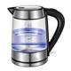 Kettles, Fast and Quiet Kettle,Eco Glass Kettle, 1.7L Cordless Water Kettle with Led Illuminated, Fast Boil Tea Water Kettle, with Auto Shut-Off and Boil/Black/16 * 12 * 23Cm elegant