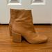 Free People Shoes | Free People Nicola Bootie Tan Block Heel 38 | Color: Tan | Size: 8