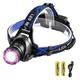 Led Rechargeable Head Torch, Siuyiu 5000 Lumens Running Headlamp, Super Bright T6 LED Headlight, Waterproof Head Lamp with 2 x Battery, Charger, USB Charging Cable for Camping Biking Hunting Fishing R