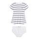 Minikleid TOMMY HILFIGER "BABY STRIPED RIB DRESS S/S" Gr. 62, N-Gr, weiß (white, desert sky) Baby Kleider Ringelkleider