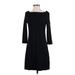 Tory Burch Casual Dress - A-Line Boatneck 3/4 sleeves: Black Solid Dresses - Women's Size Small