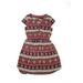 Tween Diva Dress - Popover: Burgundy Floral Motif Skirts & Dresses - Kids Girl's Size 12