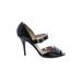 Jimmy Choo Heels: Slip On Stiletto Cocktail Black Solid Shoes - Women's Size 38.5 - Open Toe