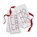 Ho Ho Ho & Fa La La White Red Embroidered Cross Stitch Design Set of 2 Cotton Guest Towels , 22L x 16.0W