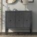 Accent Storage Cabinet Wooden Cabinet with Adjustable Shelf, Antique Gray,Entryway,Living Room,Study Room