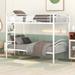 Metal Twin-over-Twin Bunk Bed with Guardrails