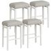 Gymax 4 PCS Backless Counter Height Stools home Chairs Gray