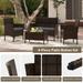 Gymax 4 Piece Patio Rattan Conversation Set Outdoor Wicker Furniture