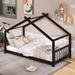 Twin Size House Bed, Roof, Playhouse Design, Pinewood Frame