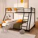 Metal Twin over Full Bunk Bed with Guard Rails - Extra Storage Space