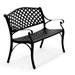 Alcott Hill® Dutra Powder Coated Aluminum Park Outdoor Bench Metal in Black | 32.6 H x 40.5 W x 23.6 D in | Wayfair