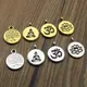 10pcs/lot Chakra Charm Yoga OM Buddha Lotus Charms Pendant Gold for Diy Jewelry Making Bracelet