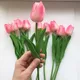 Artificial Flowers PU Tulips Lifelike Fake Flower Bouquet Floral for Wedding Party Decor Supplies
