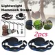 2Pcs Hammock Straps Special Reinforced Polyester Straps 5 Ring High Load-Bearing Barbed Black
