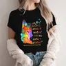 T-shirt per la consapevolezza dell'autismo New Lovely Female Tops Wolf don't Judge Print Tees
