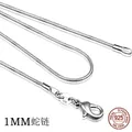925 sterling silver necklace women silver fashion jewelry Snake Chain 1mm Necklace 16 18 20 22 24"