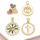 OCESRIO Multicolor Crystal Heart Pendant for Necklaces Copper Gold Plated Shell Virgin Mary Jewelry