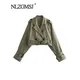 TRAF 2023 Autumn Y2K Women Jacket Short Trench Coat With Belt Raw Edge Long Sleeve Buttons Fitted