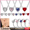 Boucles d'oreilles en forme de coeur pour femme logo original collier d'amour bague en argent