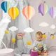 Hot Air Balloon Hanging Paper Decoration Clouds Star Hanging Paper Garland for Kids Bedroom Decor