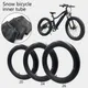 1x Snow Bicycle Inner Tube 20/24/26x4.0 Rubber Black Inner Tube For Fat Bikes/E-Bikes Cycling Tires