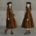 Robe mi-longue évasée en velours côtelé pour adolescentes vêtements pour enfants vêtements