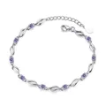 Geometric Link-Chain Bracelets Jewelry For Women White/Purple Zirconia Twisted Joint Female Trendy