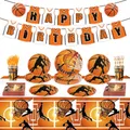 Basketball Theme Birthday Party Disposable Tableware Graduation Festive Supplies Decoration