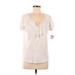 G.H. Bass & Co. Short Sleeve Top Ivory Keyhole Tops - Women's Size Medium