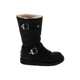 Ugg Australia Boots: Winter Boots Chunky Heel Casual Black Solid Shoes - Women's Size 5 - Round Toe