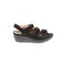 Clarks Wedges: Black Solid Shoes - Women's Size 10 - Open Toe