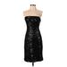 Banana Republic Cocktail Dress - Sheath Strapless Sleeveless: Black Print Dresses - Women's Size 2