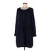 Gap Casual Dress - Mini: Blue Solid Dresses - Women's Size Medium