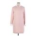 Victoria Beckham for Target Casual Dress - Shift High Neck Long sleeves: Pink Print Dresses - Women's Size X-Large