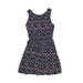 Aqua Casual Dress - Fit & Flare: Blue Chevron/Herringbone Dresses - Women's Size X-Small