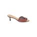 Cole Haan Sandals: Slide Kitten Heel Boho Chic Brown Shoes - Women's Size 9 1/2 - Open Toe