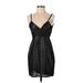 Silence and Noise Cocktail Dress - Mini V Neck Sleeveless: Black Dresses - Women's Size Small