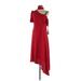 ASOS Casual Dress - A-Line Scoop Neck Sleeveless: Red Solid Dresses - Women's Size 10