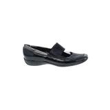 Sesto Meucci Flats: Slip-on Wedge Work Black Solid Shoes - Women's Size 9 1/2 - Almond Toe