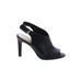 Vince Camuto Heels: Black Solid Shoes - Women's Size 8 - Peep Toe
