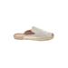 J.Crew Mule/Clog: Slip On Stacked Heel Boho Chic White Solid Shoes - Women's Size 9 1/2 - Almond Toe