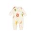 Monica + Andy Long Sleeve Outfit: Ivory Floral Motif Bottoms - Size 3-6 Month