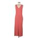 Nina Leonard Casual Dress - Maxi: Red Stripes Dresses - Women's Size Medium