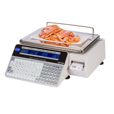 Globe GSP30B 30 lb Price Computing Label Printing Scale - Front & Back Display, 115v, Dual LCD Display, Stainless Steel