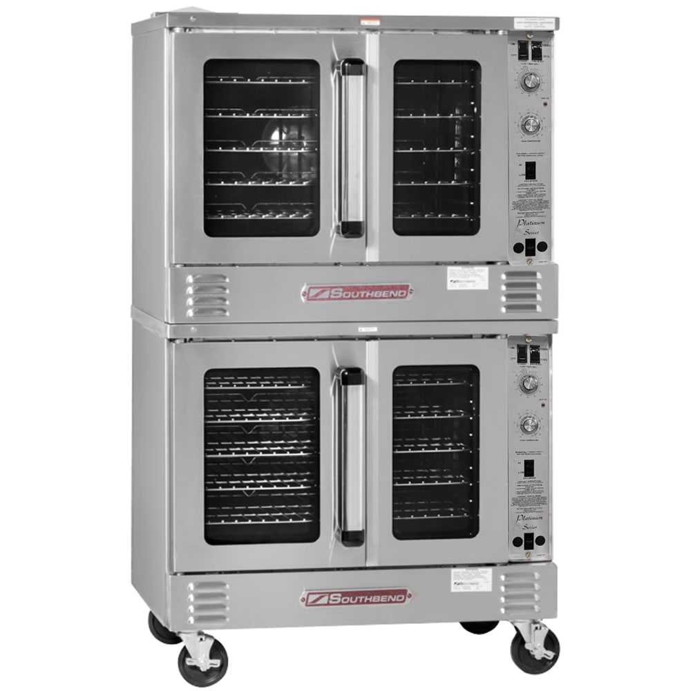 Southbend PCG100B/SI NG Platinum Bakery Depth Double Full Size Natural Gas Commercial Convection Oven - 50,000 BTU, Gas Type: NG